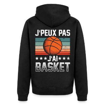 Joueur de Basket Basketball Basketteuse Basketeur - Veste à capuche bio Premium Unisexe - noir - Dos - Nico (187cm)