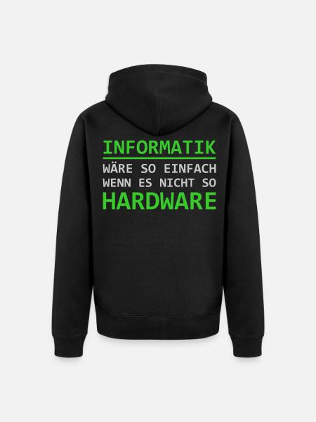 Informatik Hardware Informatiker - Unisex Premium Bio Zip Hoodie - Schwarz