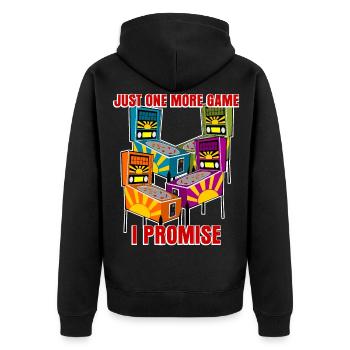 Pinball Pinball Machine Joke with Pinball Machine - Unisex Premium Organic Zip Hoodie - black - Back - Nico (187cm)