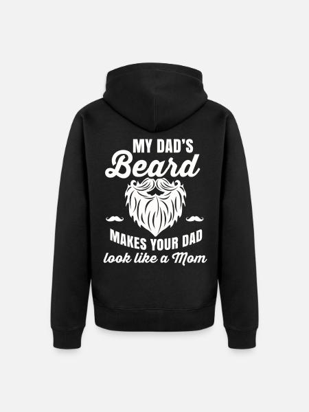 Beard - Unisex Premium Organic Zip Hoodie - black