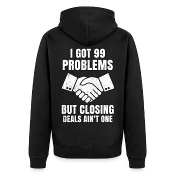 Makler Real Estate Immobilien Hausagent Vermieter - Unisex Premium Bio Zip Hoodie - Schwarz - Hinten - Nico (187cm)