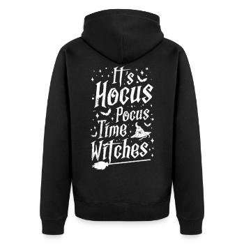 Witch - Unisex Premium Organic Zip Hoodie - black - Back - Nico (187cm)