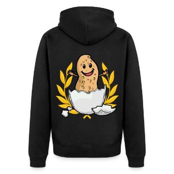 Hourra Cacahuète Naissance Naissance Parents - Veste à capuche bio Premium Unisexe - noir - Dos - Nico (187cm)