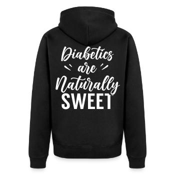 Diabetics are naturally sweet insulin diabetes - Unisex Premium Organic Zip Hoodie - black - Back - Nico (187cm)