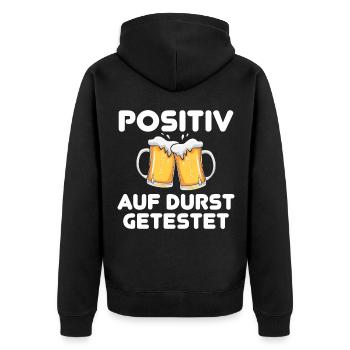 Bier JGA Party Motto Geburtstag Weihnachten Freund - Unisex Premium Bio Zip Hoodie - Schwarz - Hinten - Nico (187cm)