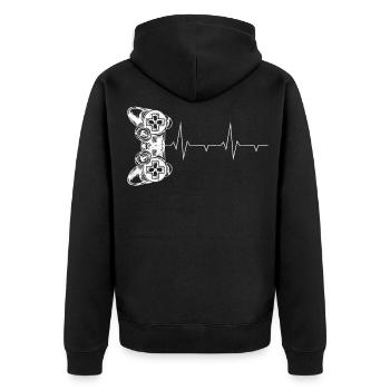 Gamer Heartbeat Contrôleur de jeu vidéo Funny Gaming - Veste à capuche bio Premium Unisexe - noir - Dos - Nico (187cm)