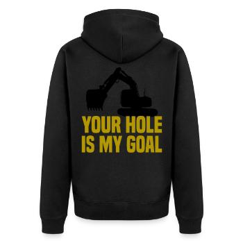 Crawler Excavator Excavator Sorry Construction Machine - Unisex Premium Organic Zip Hoodie - black - Back - Nico (187cm)