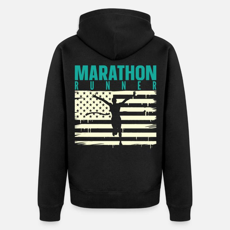Marathon Marathon Marathon Runner Cadeau - Veste à capuche bio Premium Unisexe - noir