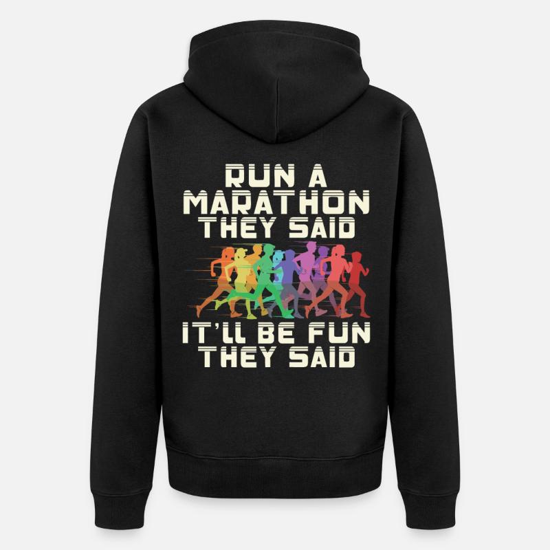 Marathon Marathon Marathon Runner Cadeau - Veste à capuche bio Premium Unisexe - noir