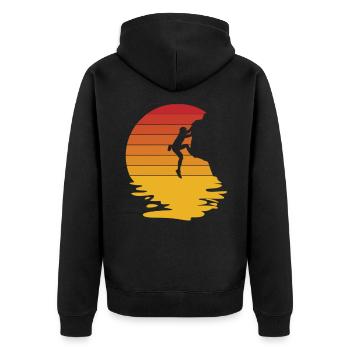 Boulder Climbing Mountaineering Rock Climbing Gift - Unisex Premium Organic Zip Hoodie - black - Back - Nico (187cm)