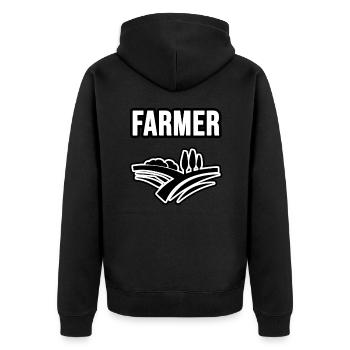 Agriculteurs, agriculteurs et agriculteurs - Veste à capuche bio Premium Unisexe - noir - Dos - Nico (187cm)