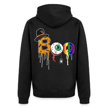 Halloween Boo Witch Zombie Gay Pride LGBT - Veste à capuche bio Premium Unisexe - noir - Dos - Nico (187cm)