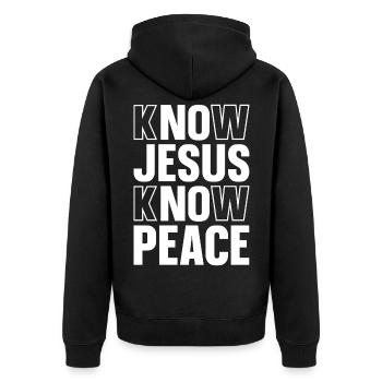 Christians Jesus God Religion Love Cross Gift - Unisex Premium Organic Zip Hoodie - black - Back - Nico (187cm)
