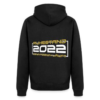 Ruhestand 2022 Eine Echte Legende - Unisex Premium Bio Zip Hoodie - Schwarz - Hinten - Nico (187cm)