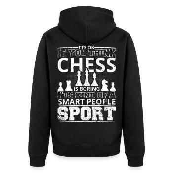Chess Chess Pieces Chess Game Chess - Unisex Premium Organic Zip Hoodie - black - Back - Nico (187cm)