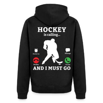 Hockey sur glace Hockey Joueur de hockey sur glace Équipe de hockey sur glace - Veste à capuche bio Premium Unisexe - noir - Dos - Nico (187cm)