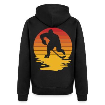 Hockey sur glace Hockey Joueur de hockey sur glace Équipe de hockey sur glace - Veste à capuche bio Premium Unisexe - noir - Dos - Nico (187cm)