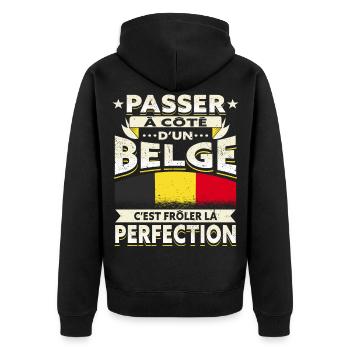 Belgique Drapeau Belge - Veste à capuche bio Premium Unisexe - noir - Dos - Nico (187cm)