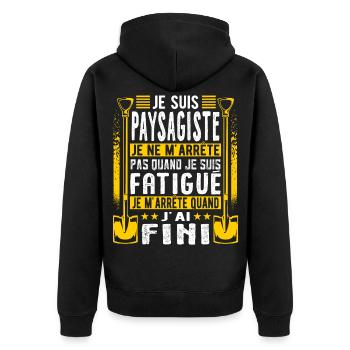 Paysagiste Jardinier Paysagiste Aménagement - Veste à capuche bio Premium Unisexe - noir - Dos - Nico (187cm)