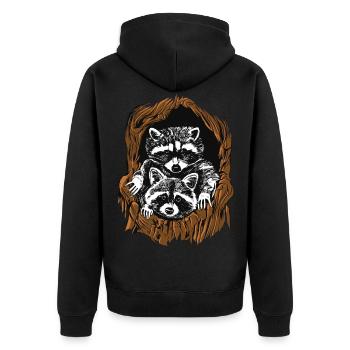 Waschbär Waschbären Raton laveur - Veste à capuche bio Premium Unisexe - noir - Dos - Nico (187cm)