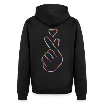 Kpop Fingers Korean Popmusik K-Pop - Unisex Premium Bio Zip Hoodie - Schwarz - Hinten - Nico (187cm)