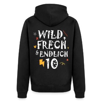 10 Jahre Geburtstag Geschenk Mädchen Junge divers - Unisex Premium Bio Zip Hoodie - Schwarz - Hinten - Nico (187cm)
