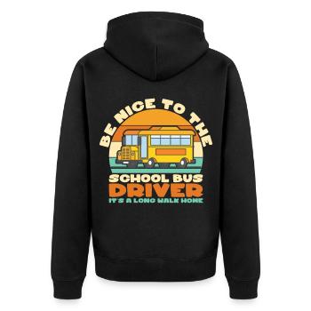 School Bus School Bus Driver Bus Busfaher Gift - Unisex Premium Organic Zip Hoodie - black - Back - Nico (187cm)