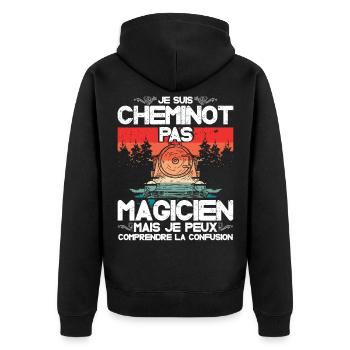 Cheminot Conducteur De Train Chemin De Fer - Veste à capuche bio Premium Unisexe - noir - Dos - Nico (187cm)