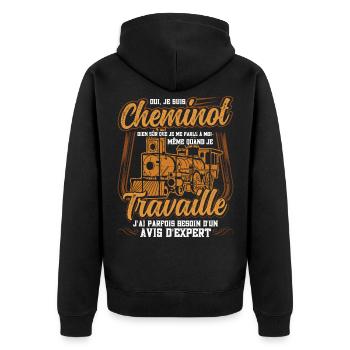 Cheminot Conducteur De Train Chemin De Fer - Veste à capuche bio Premium Unisexe - noir - Dos - Nico (187cm)