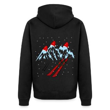 Winterurlaub Skigebiet Ski Langlauf Tirol Xmas Alm - Unisex Premium Bio Zip Hoodie - Schwarz - Hinten - Nico (187cm)