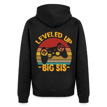 Mise à niveau Big Sis Big Sister Sister - Veste à capuche bio Premium Unisexe - noir - Dos - Nico (187cm)