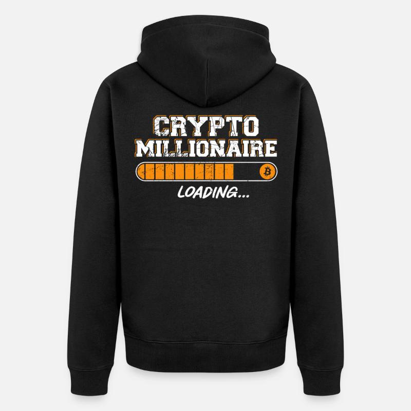 Bitcoin Crypto Loading Bar Crypto - Unisex Premium Bio Zip Hoodie - Schwarz