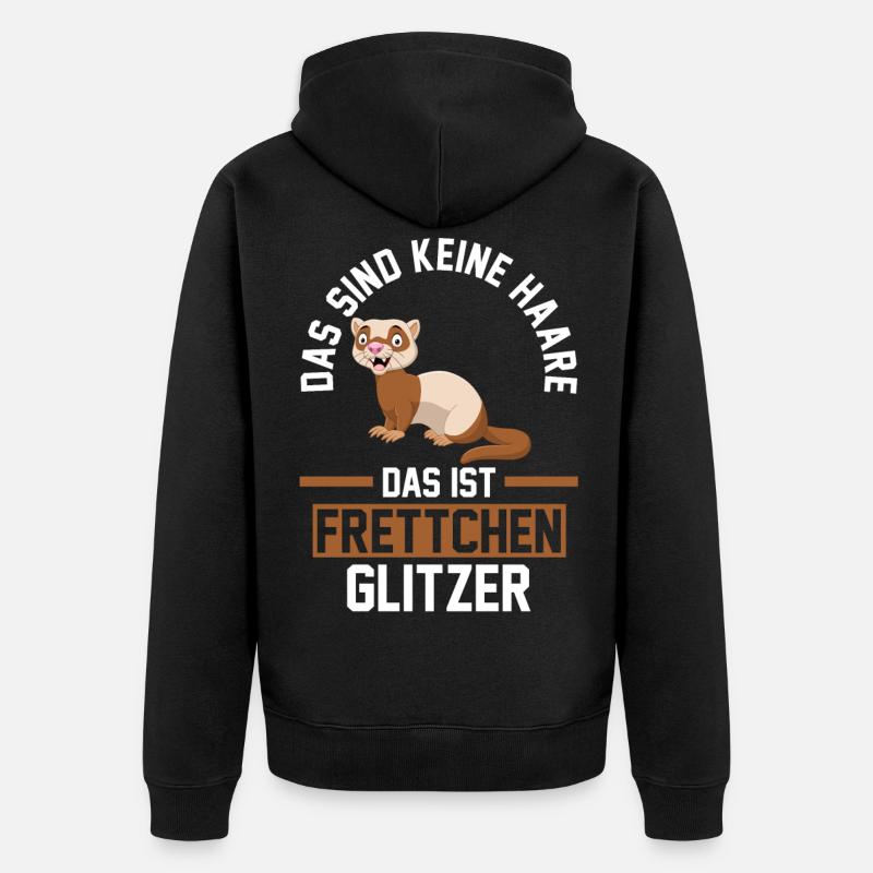 Frettchen - Unisex Premium Bio Zip Hoodie - Schwarz