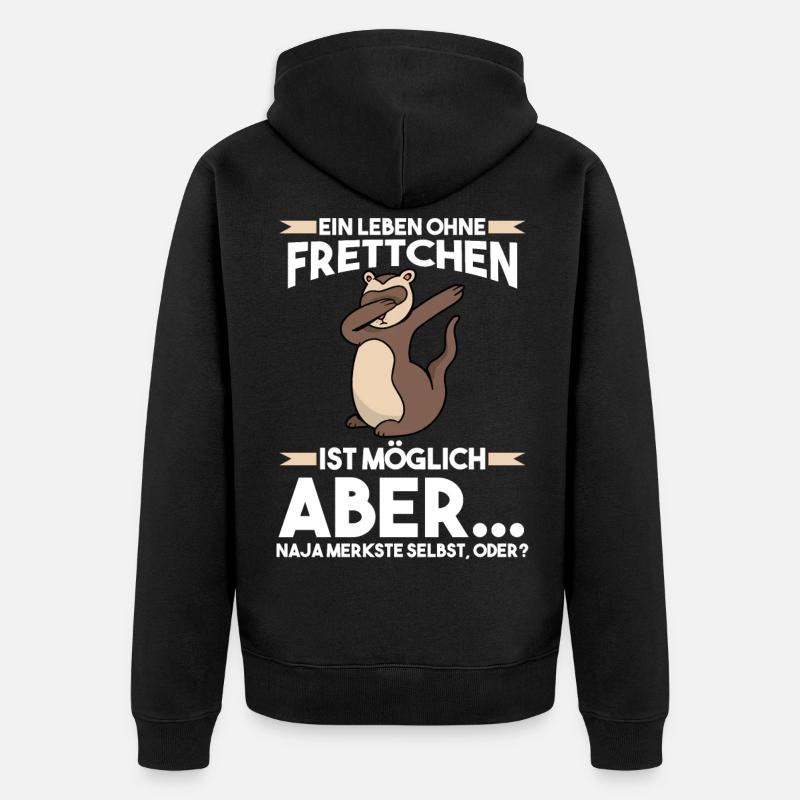 Frettchen - Unisex Premium Bio Zip Hoodie - Schwarz