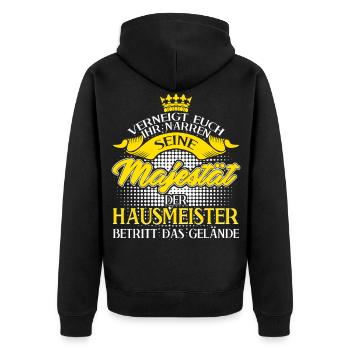 Hausmeister lustig Facility Manager - Unisex Premium Bio Zip Hoodie - Schwarz - Hinten - Nico (187cm)