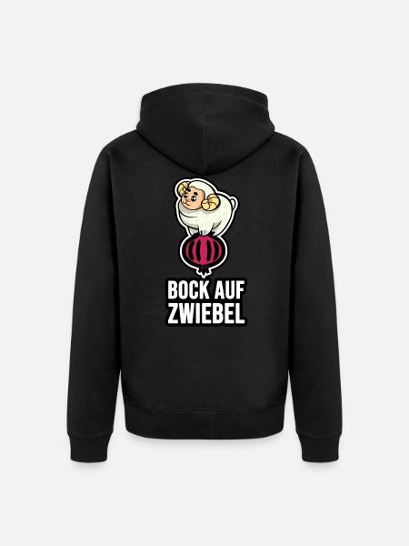 Bock auf Zwiebel - Unisex Premium Bio Zip Hoodie - Schwarz