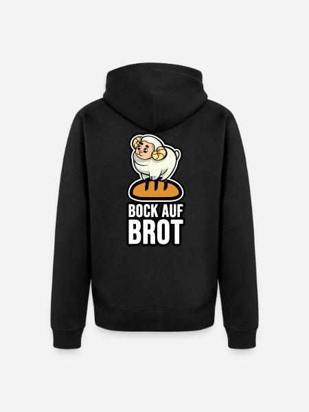 Bock auf Brot - Unisex Premium Bio Zip Hoodie - Schwarz