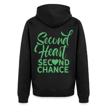 Second Heart Second Chance Surgery Heart Transplant - Unisex Premium Organic Zip Hoodie - black - Back - Nico (187cm)