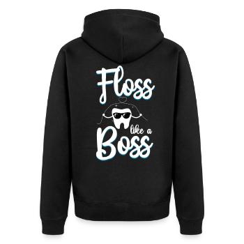 Dentist Dental Assistant Hygienist - Unisex Premium Bio Zip Hoodie - Schwarz - Hinten - Nico (187cm)