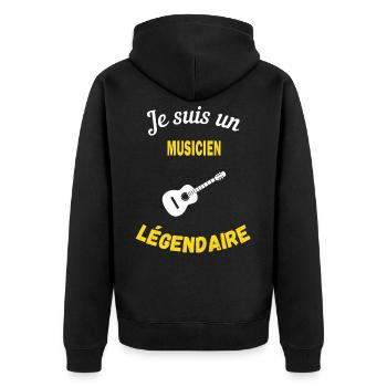 Je suis un Légendaire musicien - Veste à capuche bio Premium Unisexe - noir - Dos - Nico (187cm)