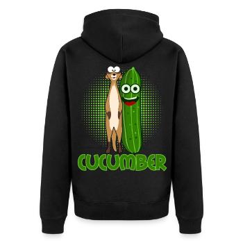 Gurke Erdmännchen Gemüse Gurken - Unisex Premium Bio Zip Hoodie - Schwarz - Hinten - Nico (187cm)