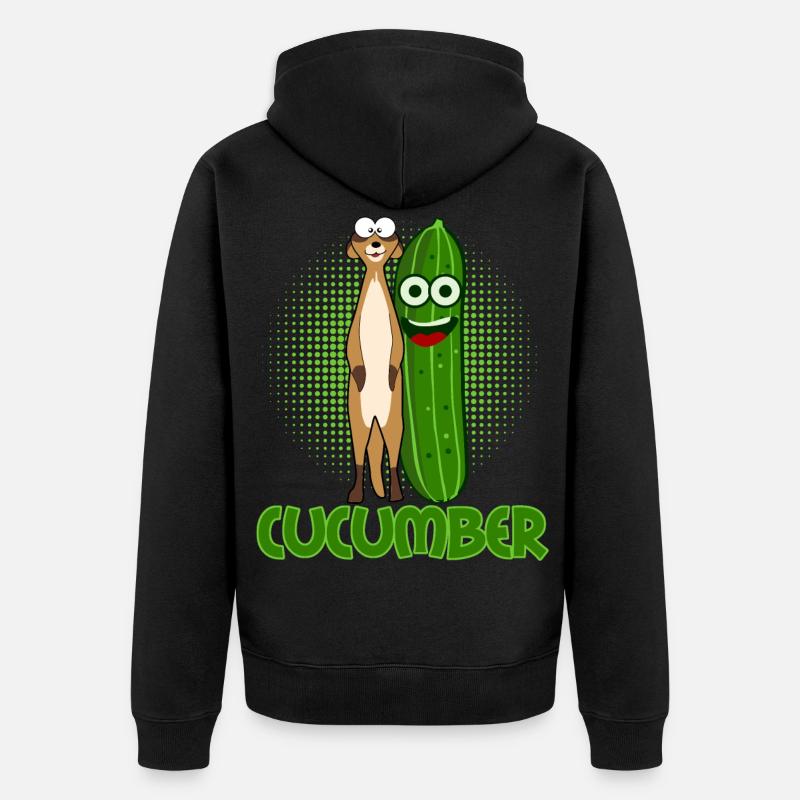 Concombre Suricate Légume Concombres - Veste à capuche bio Premium Unisexe - noir