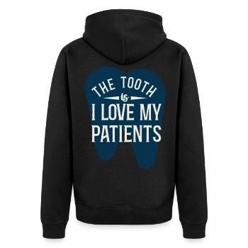 Dentist Dental Assistant Hygienist - Unisex Premium Bio Zip Hoodie - Schwarz - Hinten - Nico (187cm)