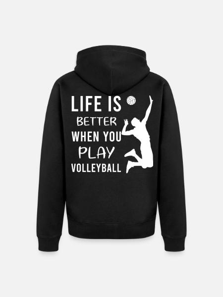 Volleyball Volleyballer Beach Volleyball Spieler - Unisex Premium Bio Zip Hoodie - Schwarz