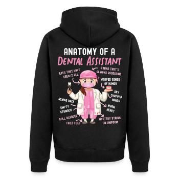 Dental Assistant Anatomy Anatomy - Unisex Premium Bio Zip Hoodie - Schwarz - Hinten - Nico (187cm)