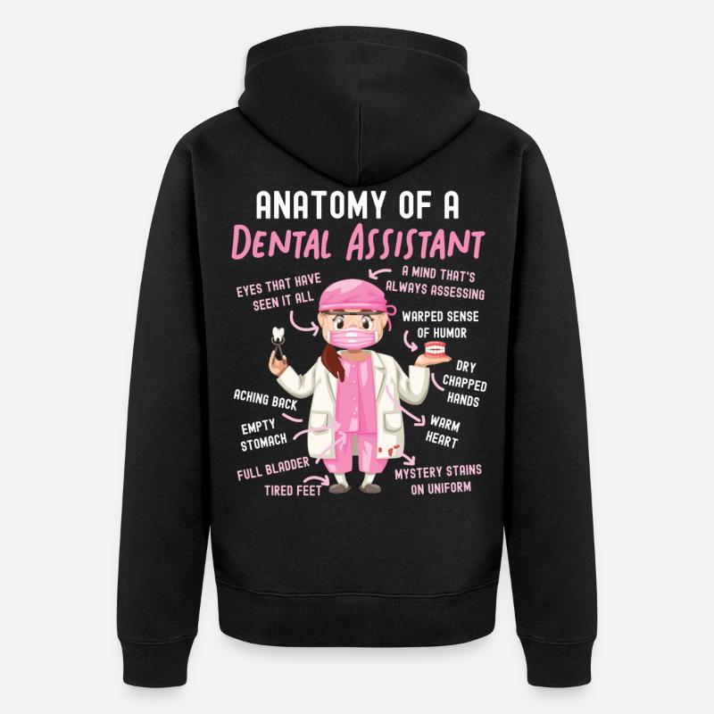 Assistant dentaire Anatomie Anatomie - Veste à capuche bio Premium Unisexe - noir