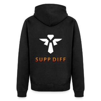 supp diff Tilter tilted gaming - Unisex Premium Organic Zip Hoodie - black - Back - Nico (187cm)