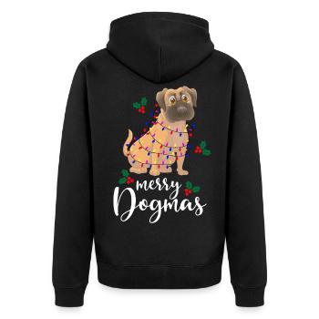 Chien joyeux - Veste à capuche bio Premium Unisexe - noir - Dos - Nico (187cm)