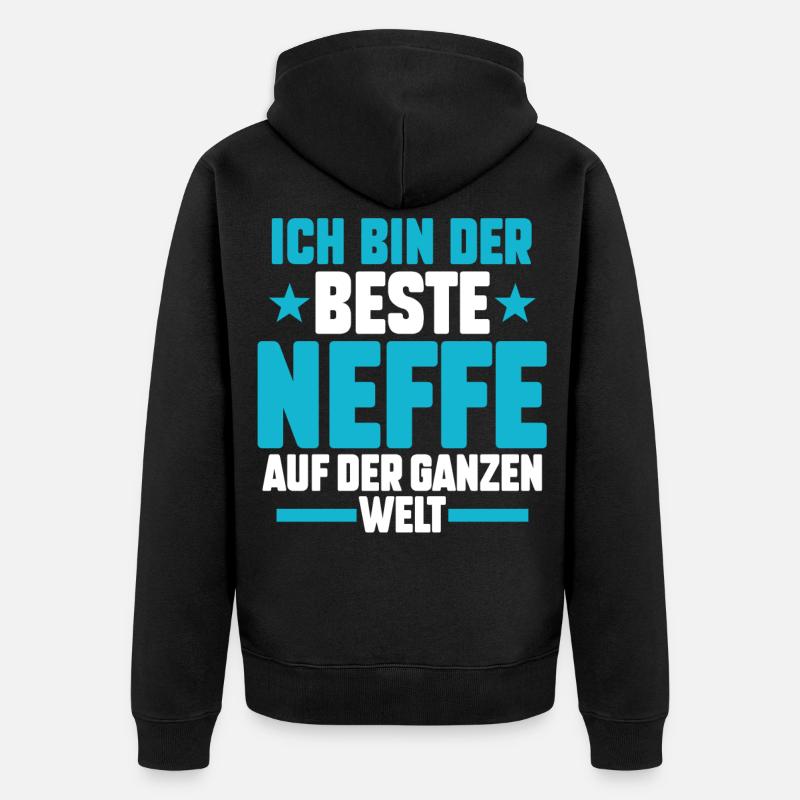 Bester Neffe der Welt - Unisex Premium Bio Zip Hoodie - Schwarz