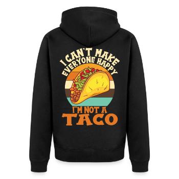 Tacos Taco Mexikanisch Fast Food Geschenk - Unisex Premium Bio Zip Hoodie - Schwarz - Hinten - Nico (187cm)